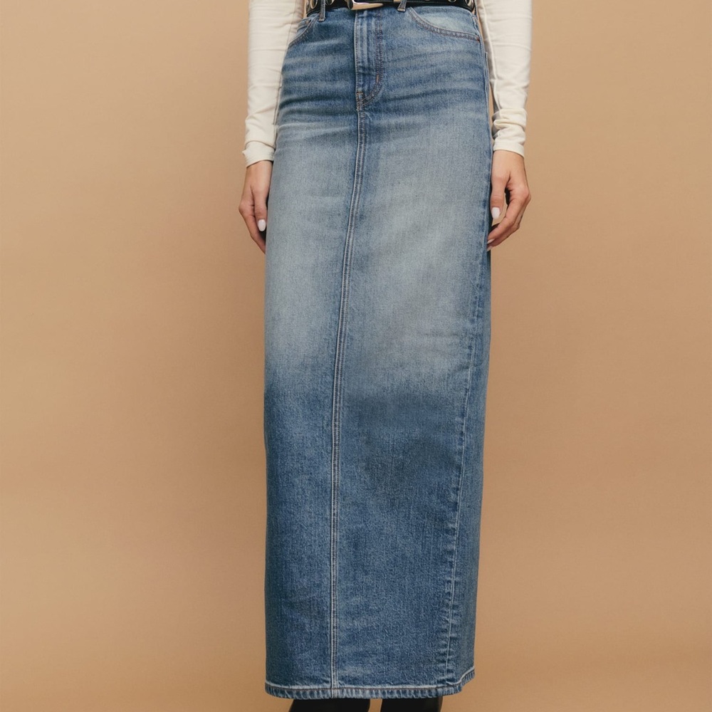 Reformation Daria Ultra High Rise Denim Maxi Skirt Merritt 28 🤍 - Picture 4 of 8